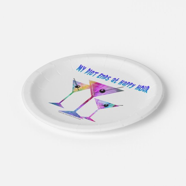 PAPER PLATES - MY DIET ENDS AT HAPPY HOUR (Angled)