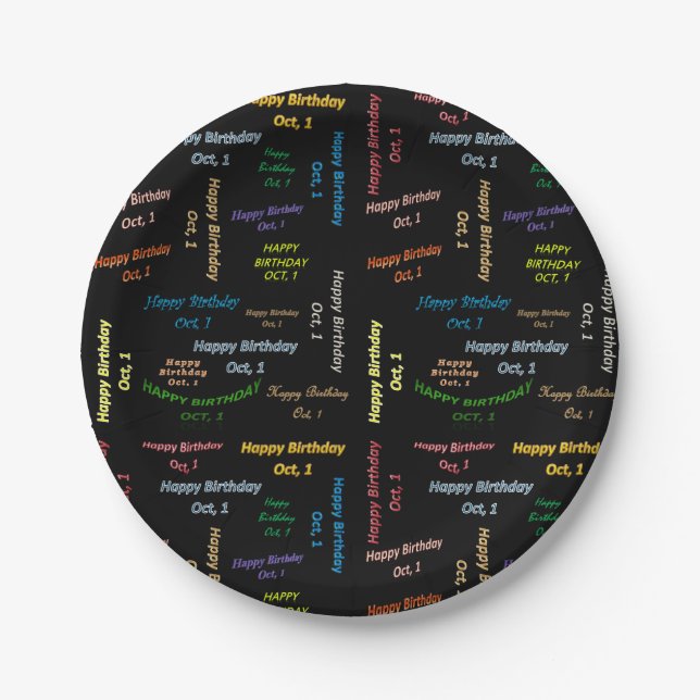 Paper Plates October, 1 Birthday (Front)