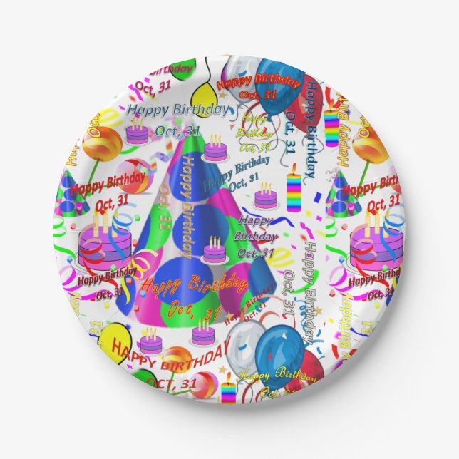 Paper Plates October, 31 Birthday (Front)