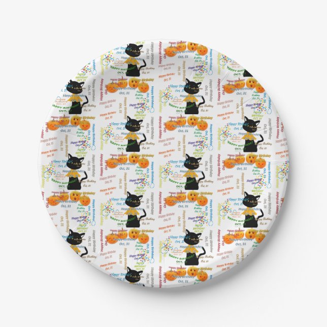 Paper Plates October, 31 Birthday (Front)