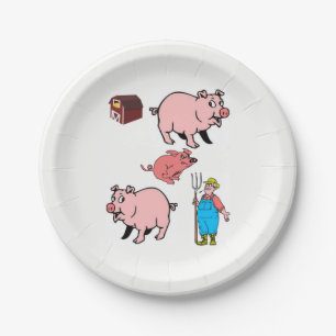 Paper plates Pigs