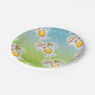 PAPER PLATES - PINA COLADA RECIPE COCKTAIL ART