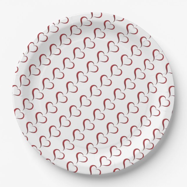 Paper Plates/Red Hearts Plate (Front)