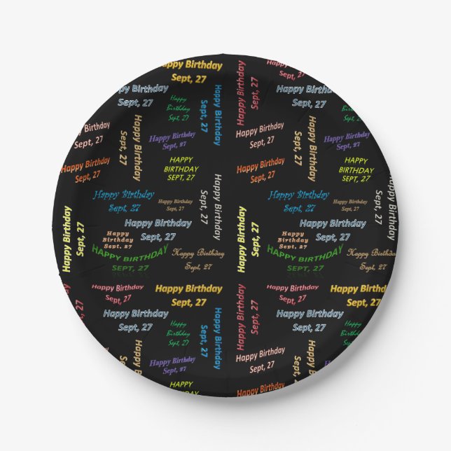 Paper Plates September, 27 Birthday (Front)