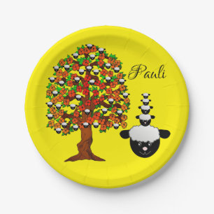 Paper Plates, Sheep Tree Yellow Plate