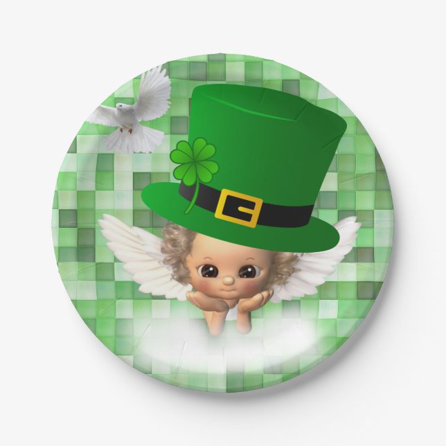 Paper plates St. Patrick's Day Angel (Front)