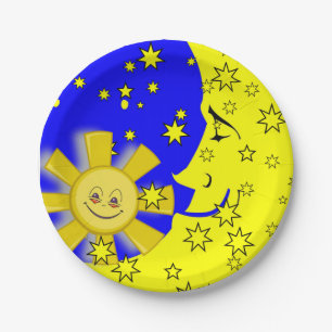 Paper Plates, Sun Moon Yellow Stars Plate