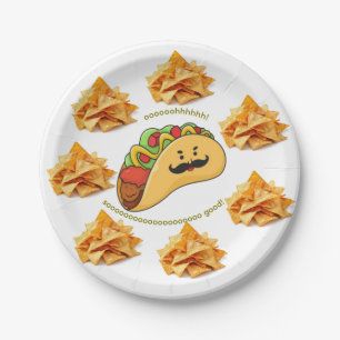 Paper Plates,  Tacos Tortilla Chips Plate