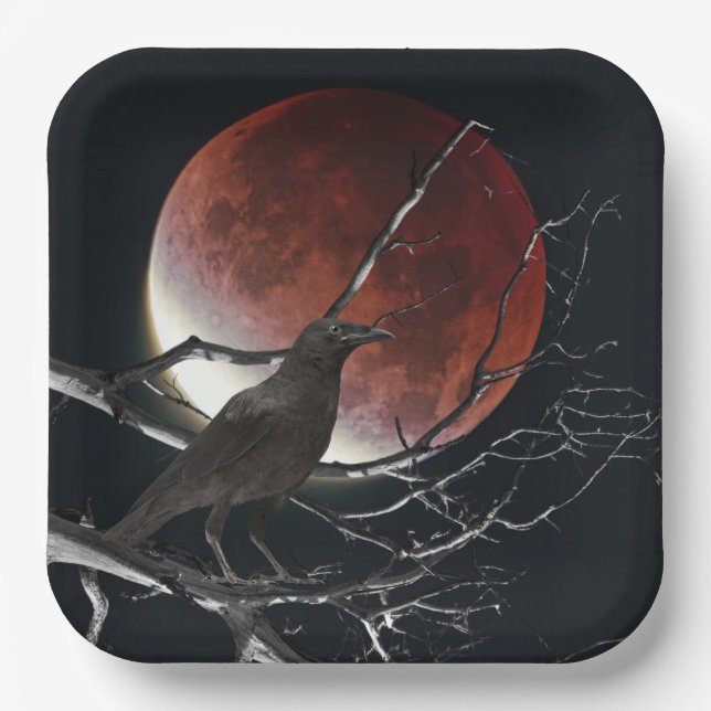 Paper Plates, The Raven In Red and Black Paper Plate (Front)