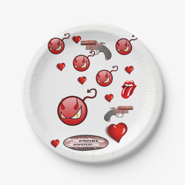 Paper plates Valentine's (Front)