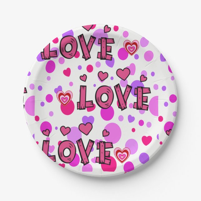 Paper plates Valentine's Day, Love (Front)