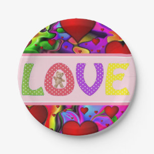 Paper plates Valentine's Day, Love
