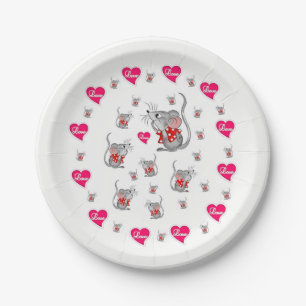 Paper plates Valentine's Day Mice