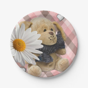 Paper plates Valentine's Day, Teddy Bear