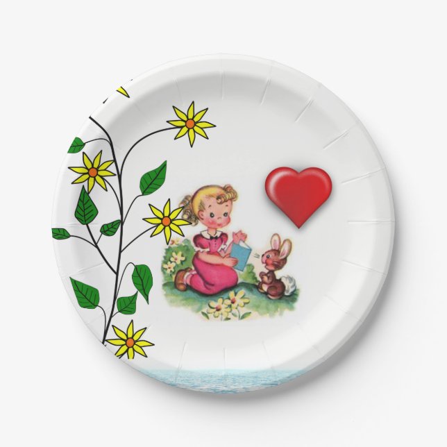 Paper plates Valentine's Day Vintage (Front)
