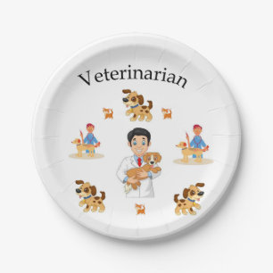 Paper Plates Veterinarian Dogs Cats