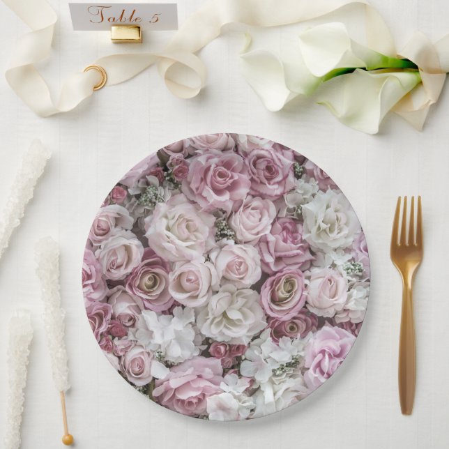 Paper Plates - Victorian Roses Collage (Wedding)