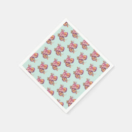 Paper Plates | Vintage Pansy Party Tableware Napkin