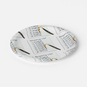 PAPER PLATES - VODKA SHOPPING LIST