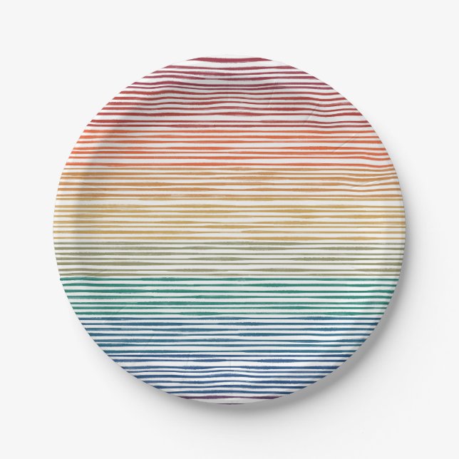 Paper Plates Watercolor Rainbow Stripe (Front)