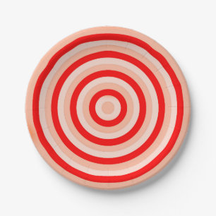 Paper Plates with Concentric Circles Design