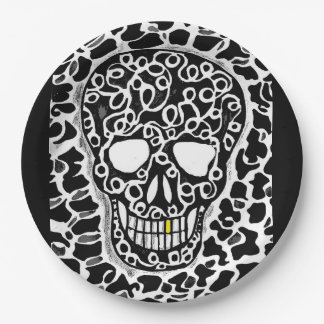 Paper Plates with Skull Design
