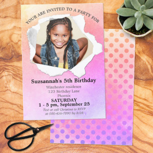 Paper Punch Shape Custom Photo Watercolor Template