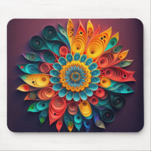 Paper Quill Flower  Mouse Pad