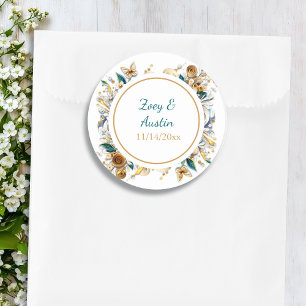 Paper Quilling Flowers Elegant Personalised Classic Round Sticker