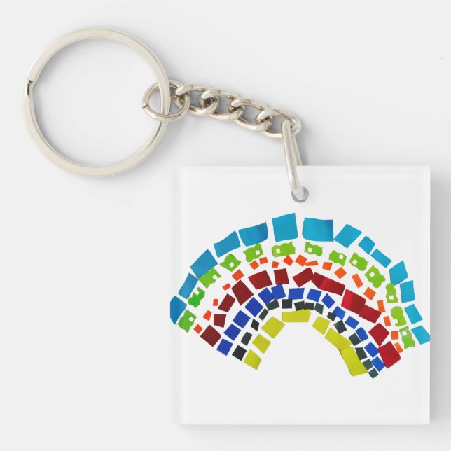 Paper rainbow key ring (Front)