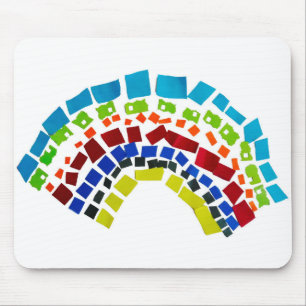 Paper rainbow mouse pad