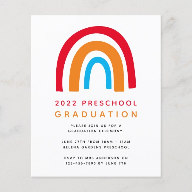 PAPER Rainbow School Graduation Invitation (Front)