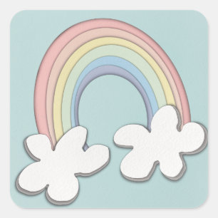 Paper rainbow square sticker