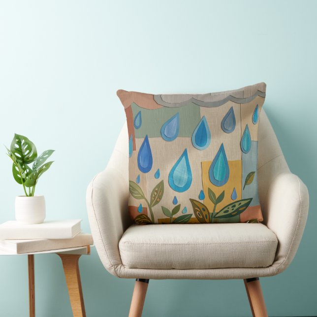 Paper Raindrops - Created Series Cushion (Chair)