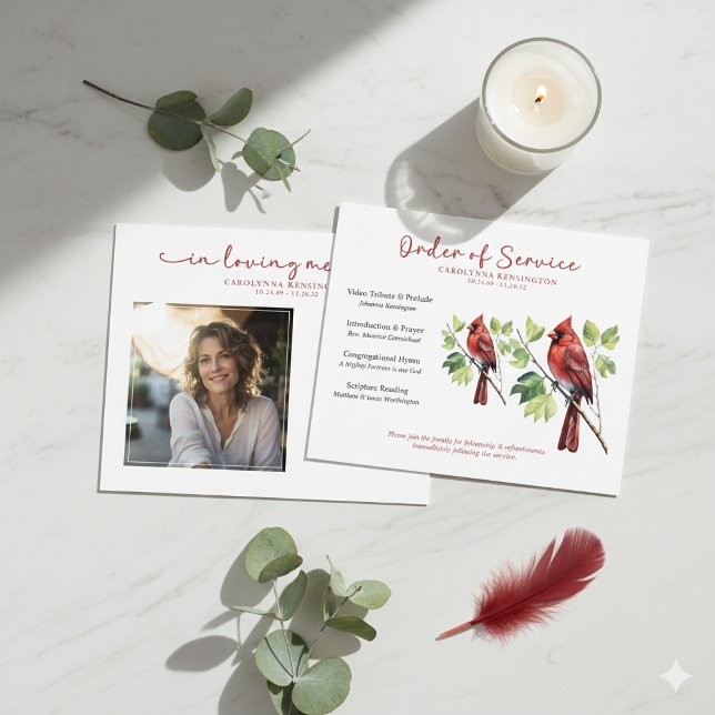 PAPER Red Cardinal Memorial Funeral Program (PAPER Red Cardinal Memorial Funeral Program)