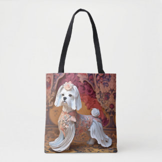 Paper Rococo Maltese Pastel Colours Tote Bag