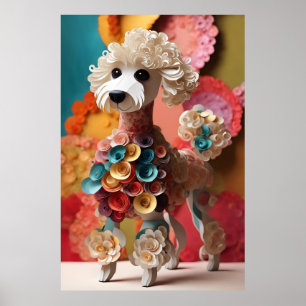 Paper Rococo Poodle Pastel Colours Poster