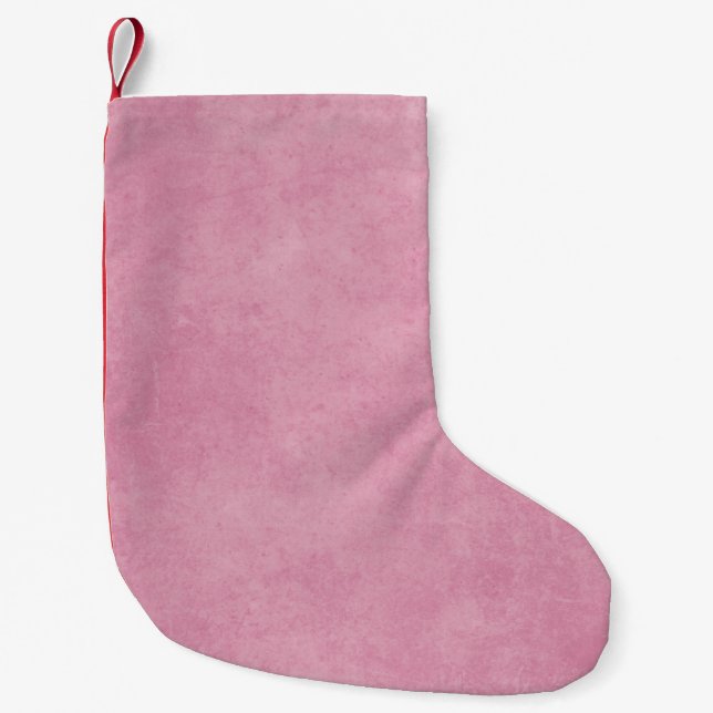 Paper rose pink texture spring small christmas stocking (Front)