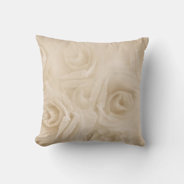 Paper Roses Sepia Cushion (Front)
