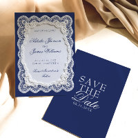 Paper Royale Blue Lace Doily Old Money Wedding