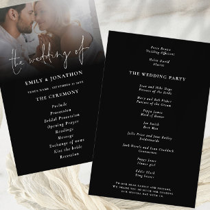 PAPER   Script Photo Overlay Wedding Program Black