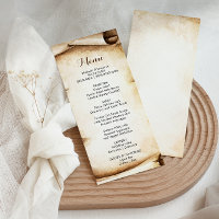Paper Scroll Rustic Country Dinner Menu Card