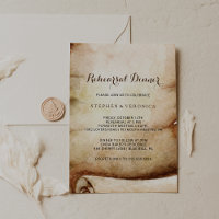 Paper Scroll Rustic Country Rehearsal Dinner