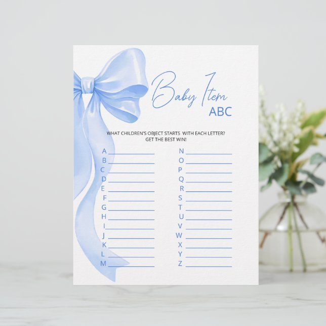 Paper Sheet Baby Shower Game (Standing Front)