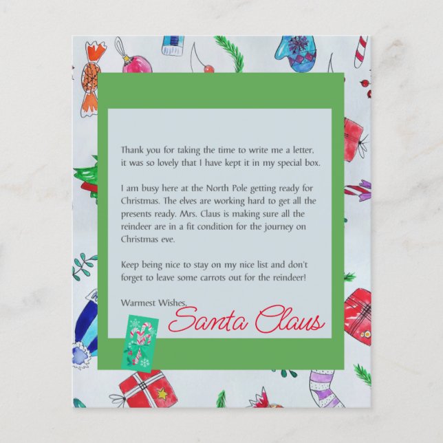 Paper Sheet Customise Santa Letter (Front)