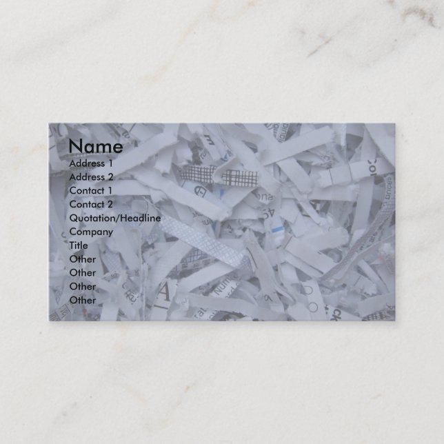 Paper Shredding Business Card (Front)
