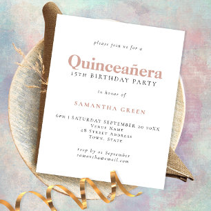 PAPER Simple Blush Quinceañera Birthday Invite