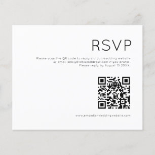 PAPER   Simple QR Code  Wedding RSVP enclosure