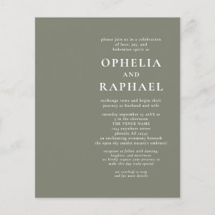 PAPER Simple Sage QR Code Bohemian Wedding Invite