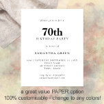 PAPER Simple Text Any Colour 70th Birthday Invite<br><div class="desc">PAPER Simple Text Black and White or Any Colour 70th Birthday Invitation. A fully customisable,  value for money PAPER,  not card,  smaller 4.5 x 5.6 inch alternative supplied WITHOUT envelopes (A6 are the closest size to fit).</div>